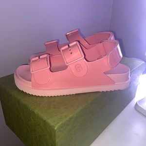 New gucci pink slides